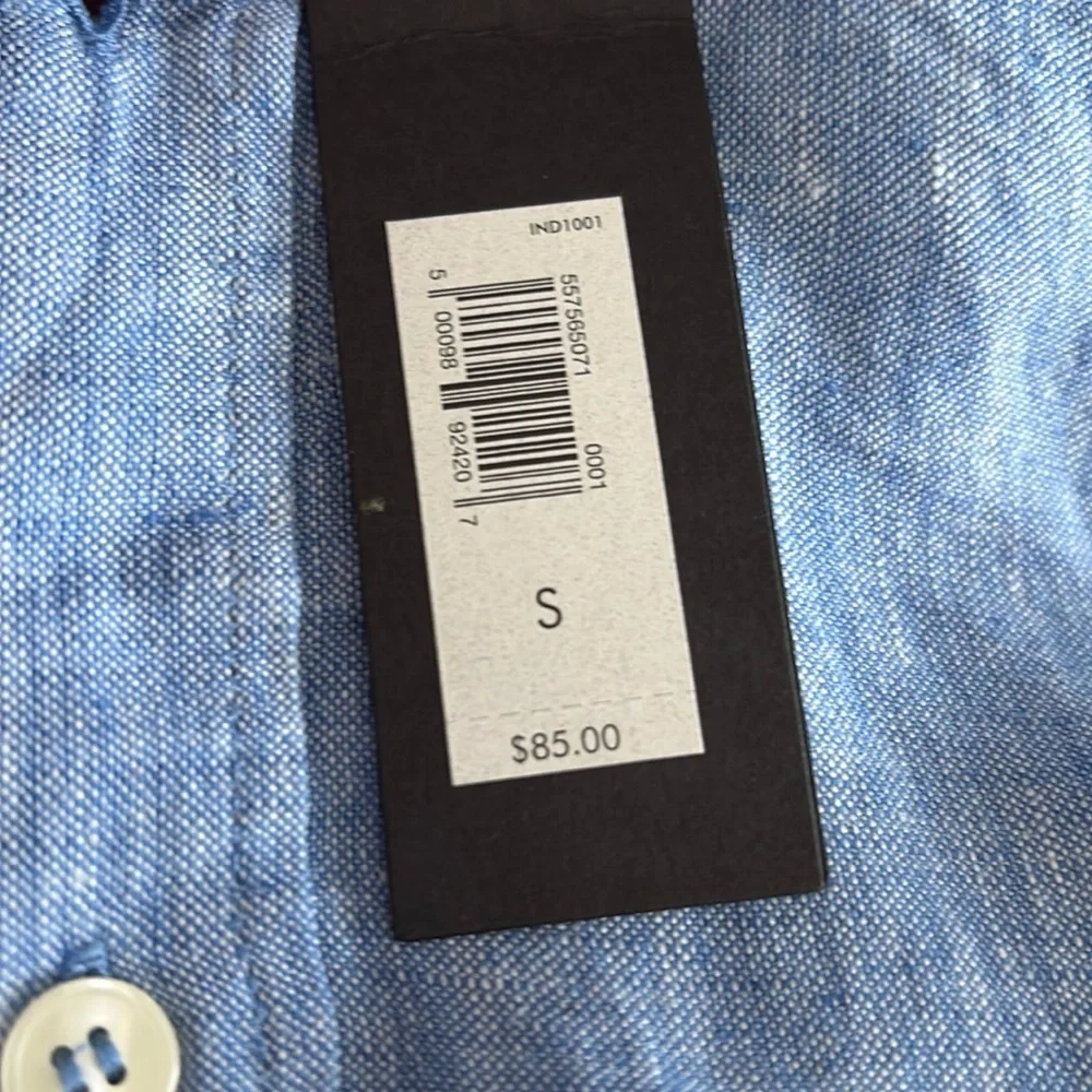 NWT Banana Republic Castillo Linen Light Blue Shirt Size Small